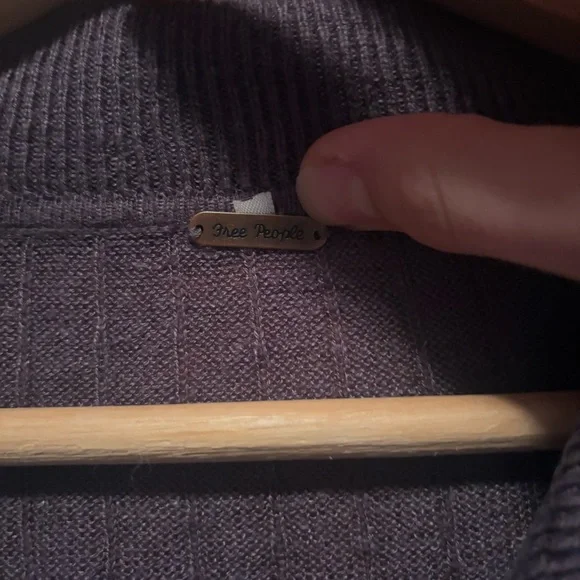 Free People dusty purple Button-Up Lace Sweater - Picture 3 of 5